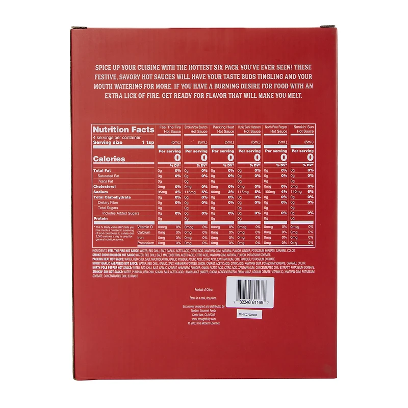 hot santa rocks 6-piece hot sauce sampler gift set