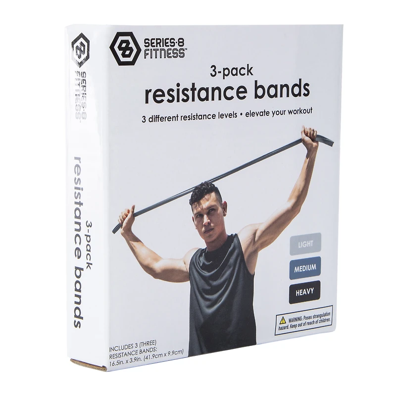 Series-8 Fitness™ Resistance Bands 3-Count
