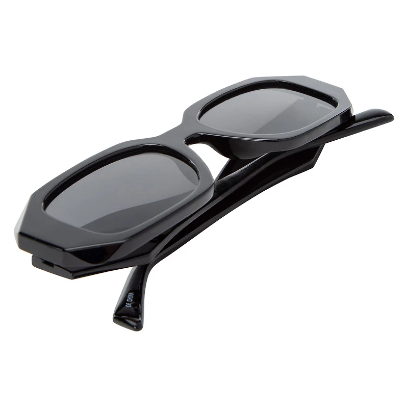 Ladies Plastic Geometric Rectangle Sunglasses