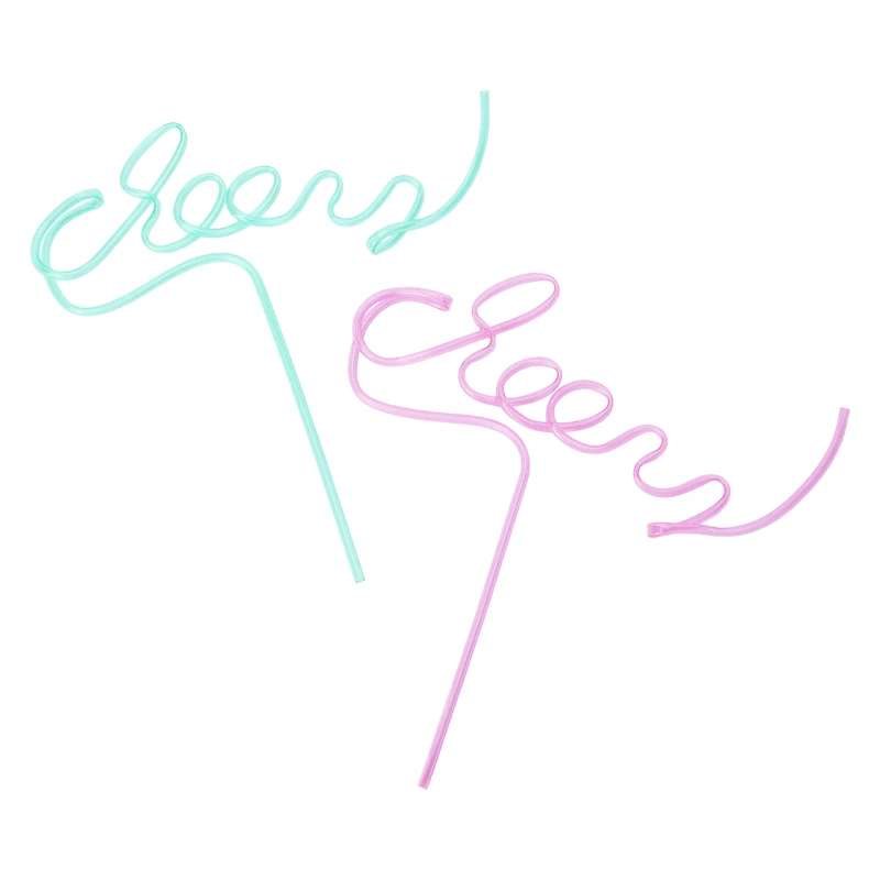 Fun Shaped Reusable Party Straws 2-Count