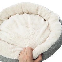 Faux Fur Round Pet Bed 22in