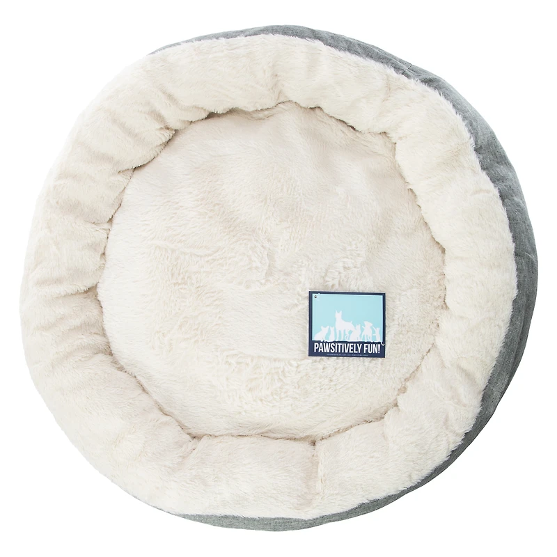 Faux Fur Round Pet Bed 22in