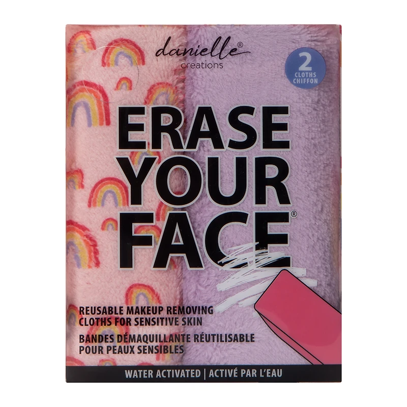 Erase Your Face Reusable Makeup Removing Cloths 2-Count