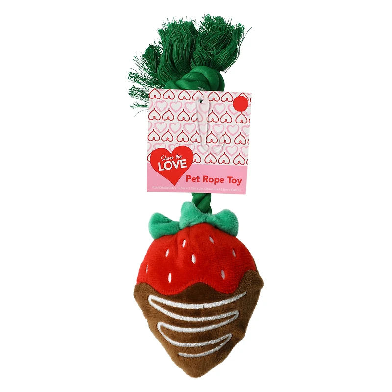 Chocolate Dipped Strawberry Pet Rope Toy