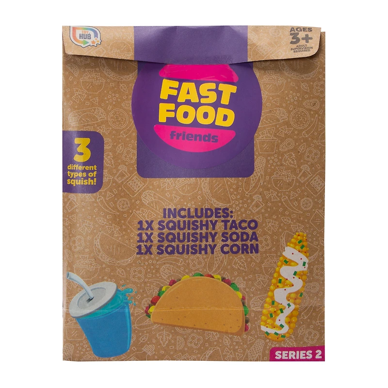 Fast Food Friends Food Squishy 3-Pack