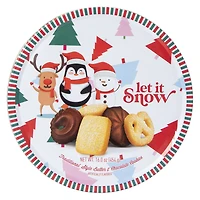 'Let It Snow' Holiday Butter & Chocolate Cookies Tin 16oz