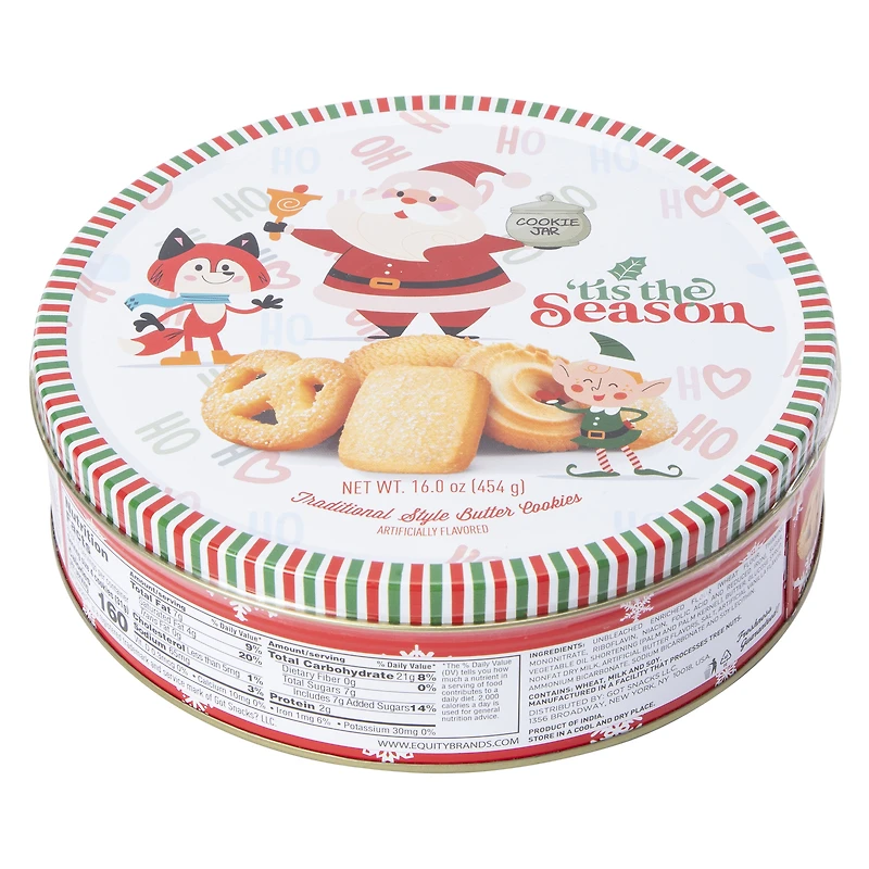 'Tis The Season' Holiday Butter Cookies Tin 16oz