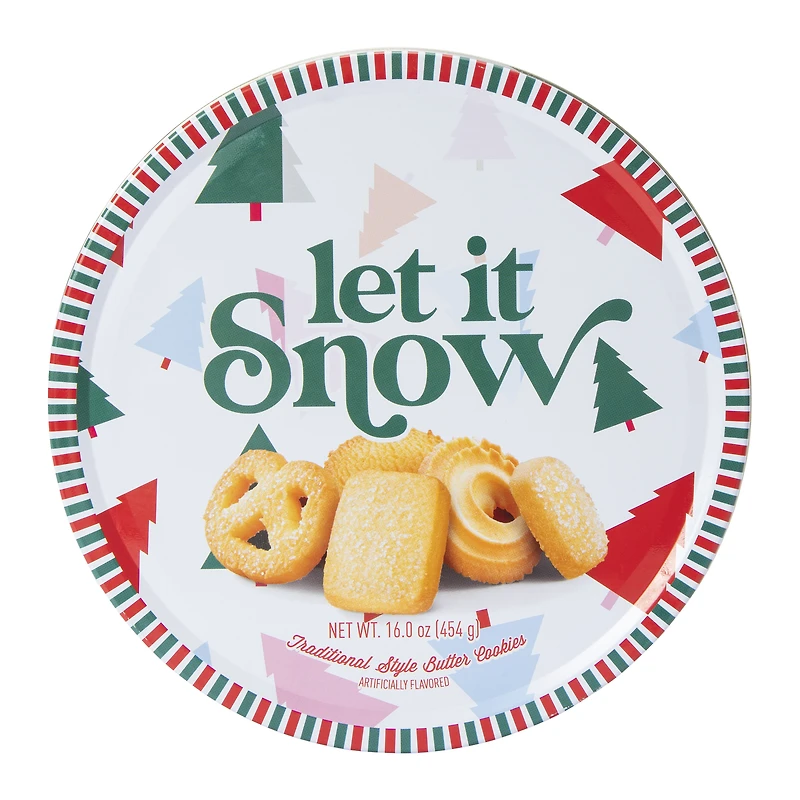 'Let It Snow' Holiday Butter Cookies Tin 16oz