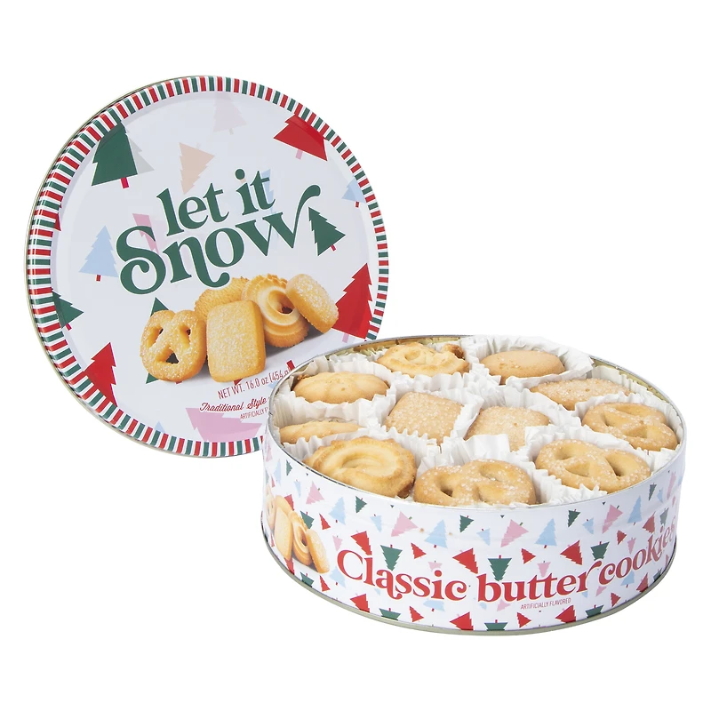 'Let It Snow' Holiday Butter Cookies Tin 16oz
