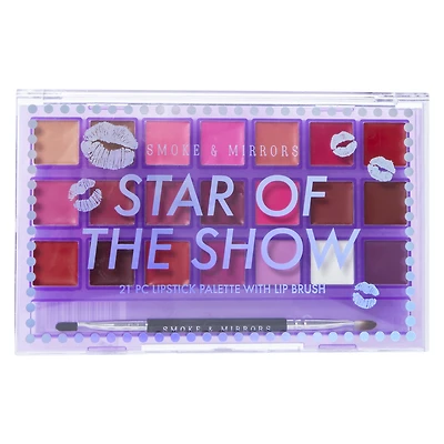 smoke & mirrors lipstick palette with brush 21-piece