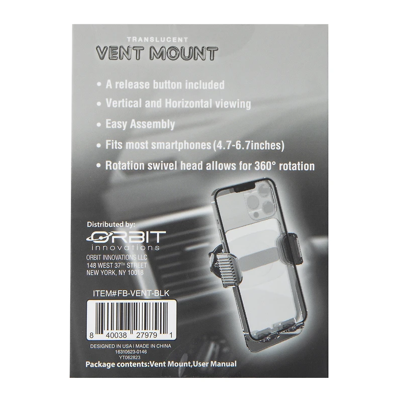 Translucent Car Vent Mount For Smartphones