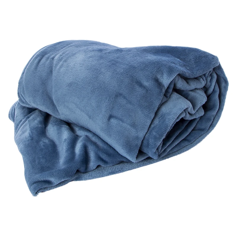 plush oversized blanket with pom trim 110in x 98in