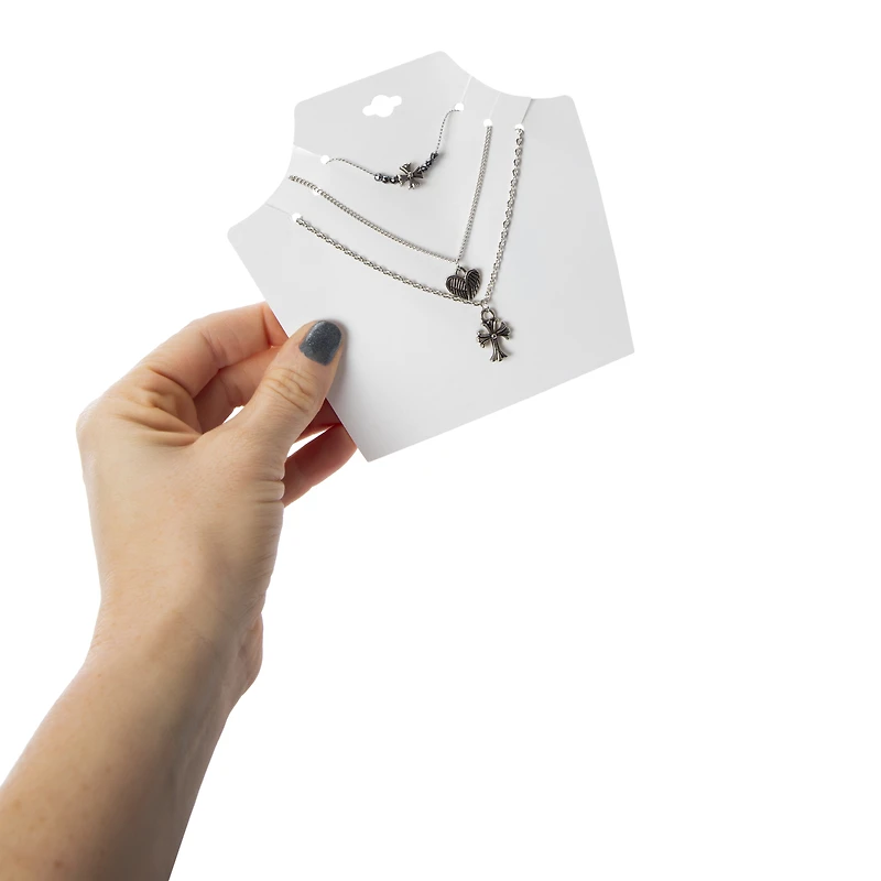 Gothic Cross Layered Necklace 3-Piece Set