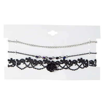 Gothic Cross Choker Necklace 3-Piece Set
