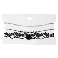 Gothic Cross Choker Necklace 3-Piece Set