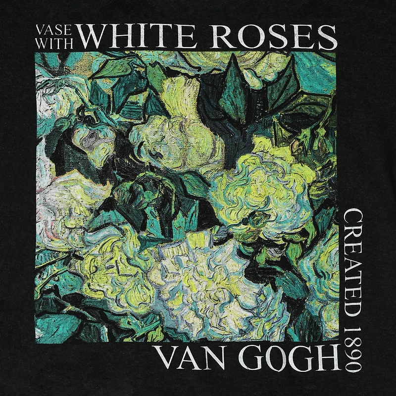 Vincent Van Gogh Vase With White Roses Graphic Tee