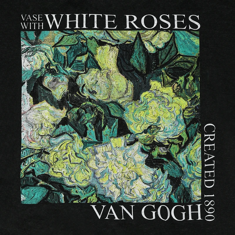 Vincent Van Gogh Vase With White Roses Graphic Tee