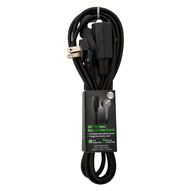 Tangle-Free Extension Cord With Angled Plug 6ft