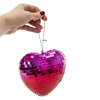 Heart Disco Ball Ornament 6in