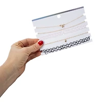 Word Charm & Tattoo Choker Necklaces 5-Piece Set