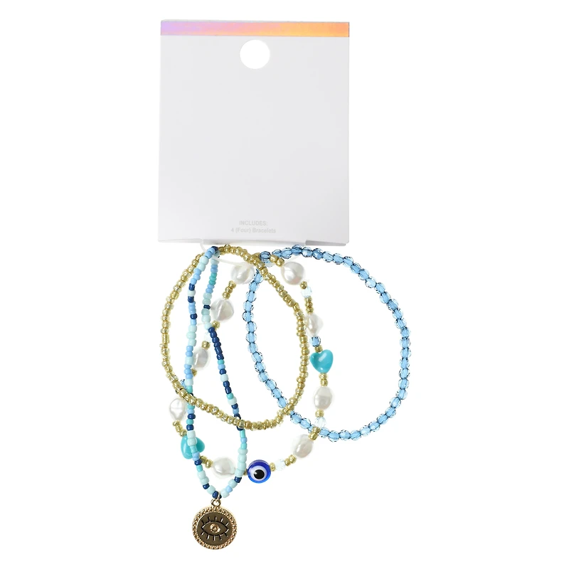 Charm Bracelets 4-Piece Set