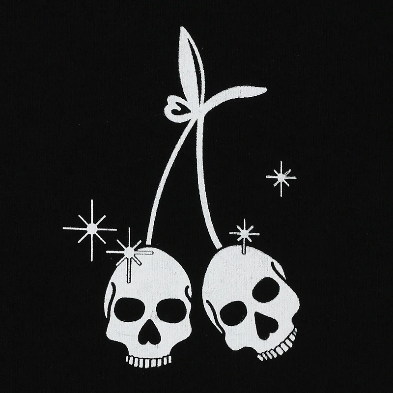 cherry skulls graphic tee