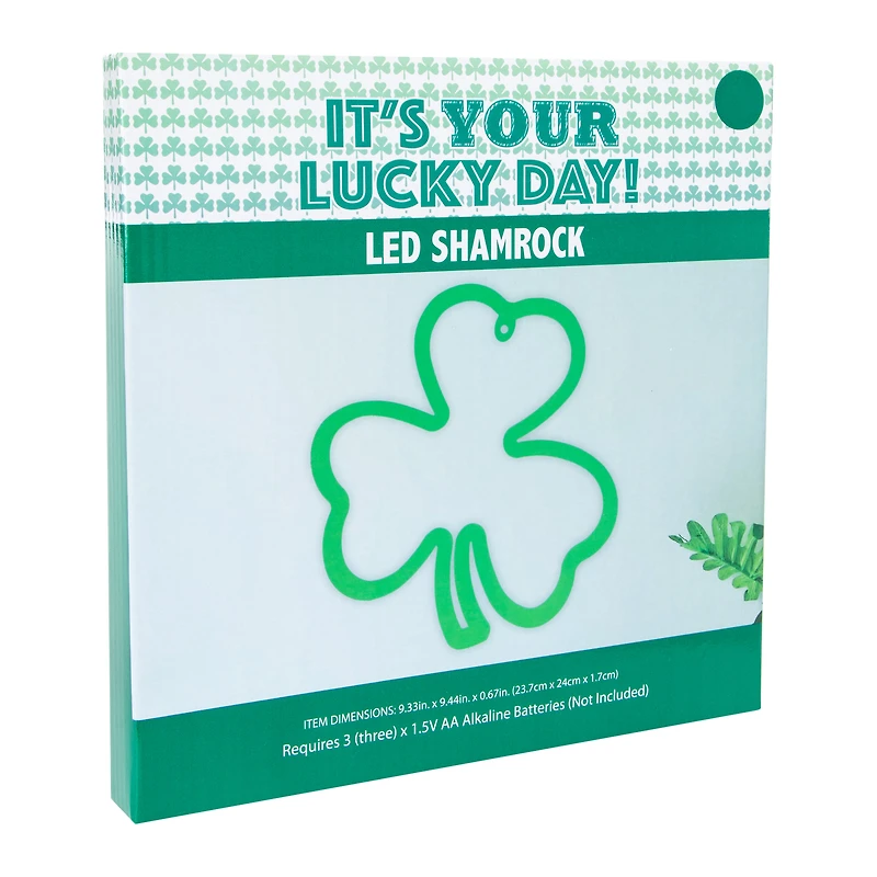 LED Shamrock Wall Light 9.33in x 9.44in