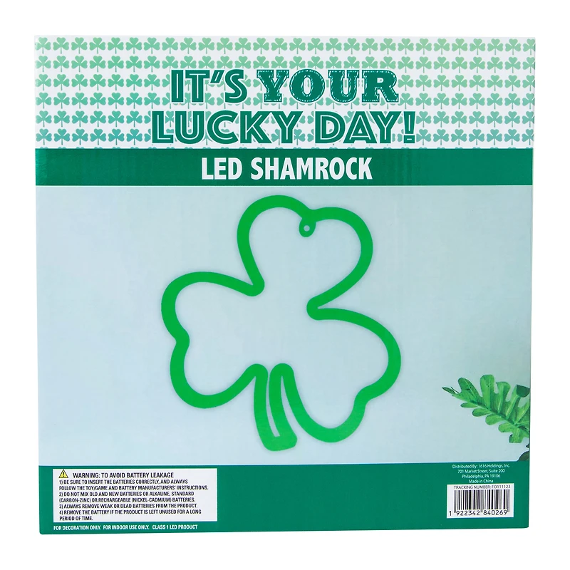 LED Shamrock Wall Light 9.33in x 9.44in