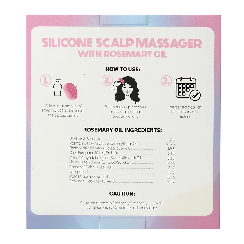 Silicone Scalp Massager With Rosemary Oil Set