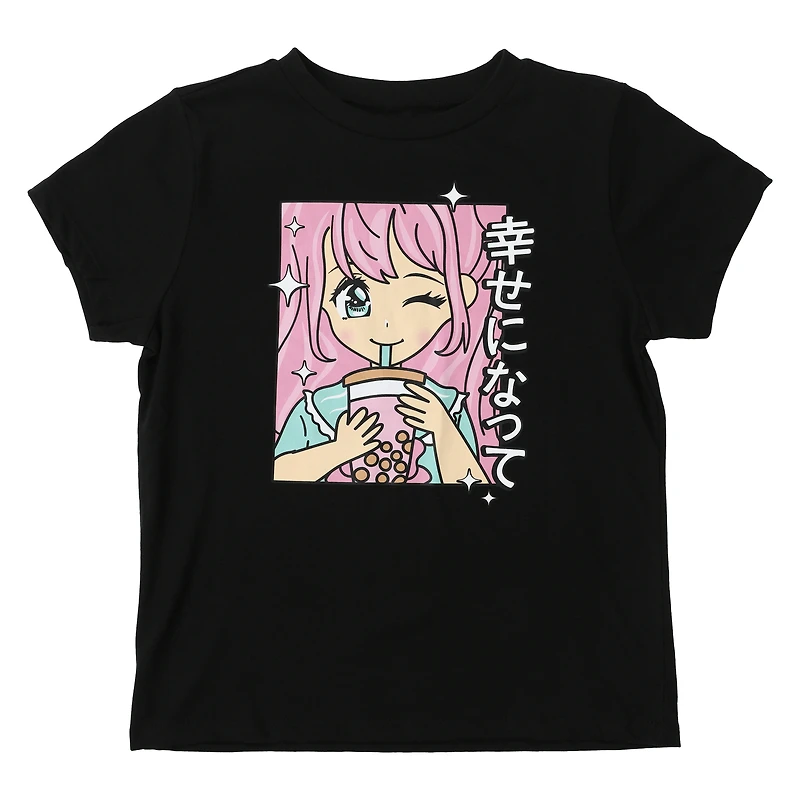 Juniors Anime Boba Graphic Tee
