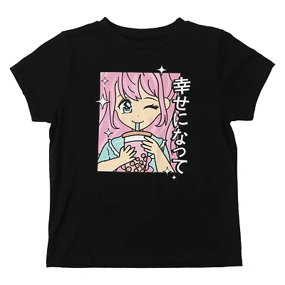 Juniors Anime Boba Graphic Tee