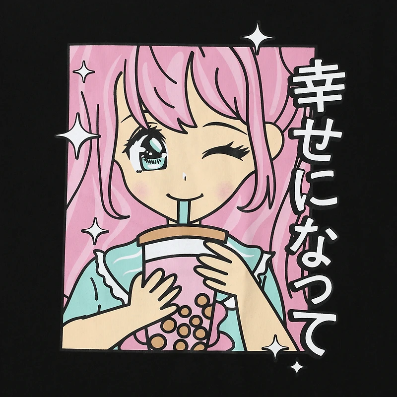 Juniors Anime Boba Graphic Tee