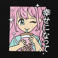 Juniors Anime Boba Graphic Tee