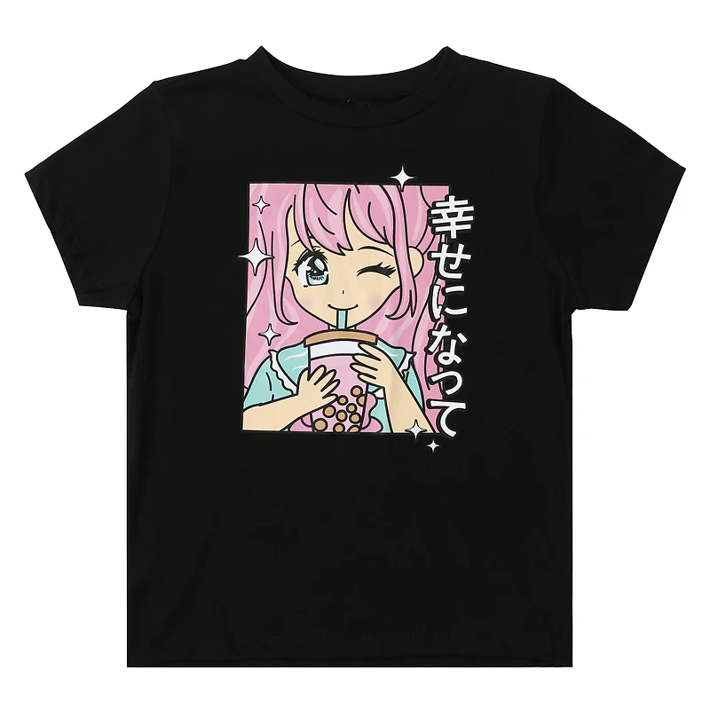 Juniors Anime Boba Graphic Tee