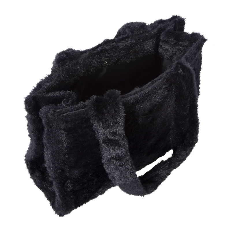 faux fur mini tote bag 10.5in x 8in