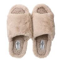 Ladies Faux Fur Fuzzy Slide Sippers