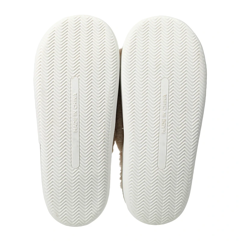 Ladies Faux Fur Fuzzy Slide Sippers