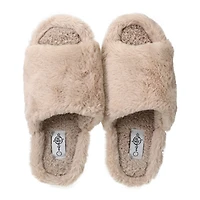 Ladies Faux Fur Fuzzy Slide Sippers
