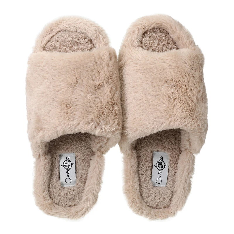 Ladies Faux Fur Fuzzy Slide Sippers