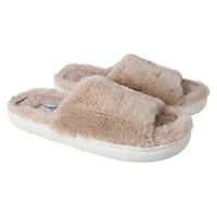 Ladies Faux Fur Fuzzy Slide Sippers
