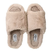 Ladies Faux Fur Fuzzy Slide Sippers
