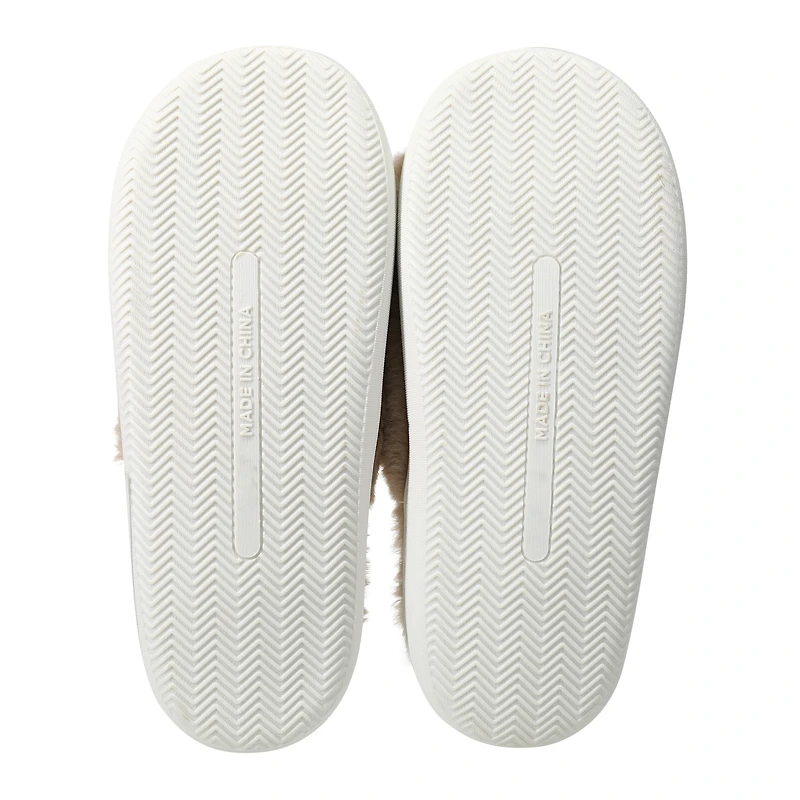 Ladies Faux Fur Fuzzy Slide Sippers