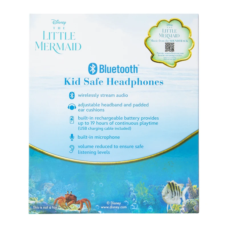 Disney The Little Mermaid Theatrical Release Kid-Safe Bluetooth® Headphones With Mic