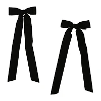 Velvet Long Tail Hair Bow Clips 2-Pack