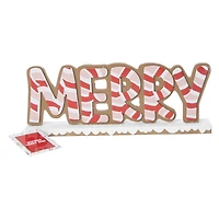 'Merry' Wood Tabletop Sign 10.24in x 4.13in