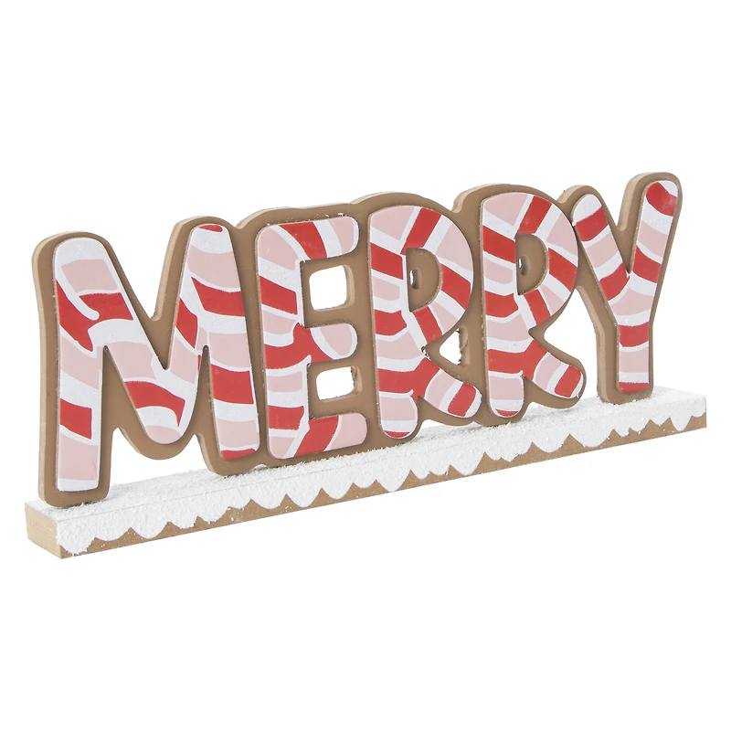 'Merry' Wood Tabletop Sign 10.24in x 4.13in