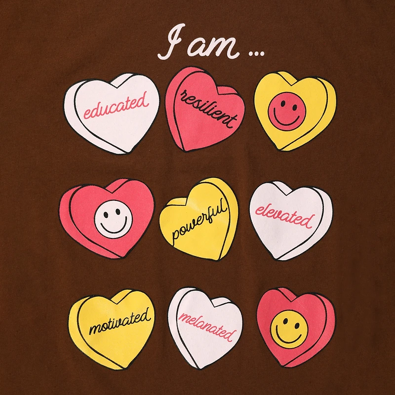 Candy Heart Inspirational Message Graphic Tee
