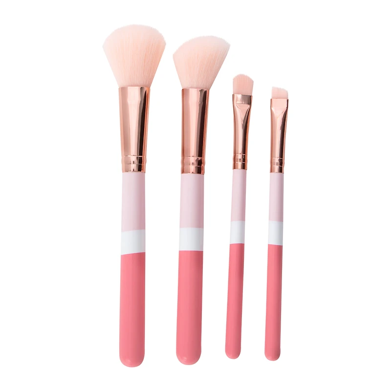 Pink Makeup Brush Set With Reusable Bag