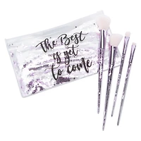 Glitter Makeup Brush Set With Reusable Bag