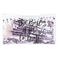 Glitter Makeup Brush Set With Reusable Bag